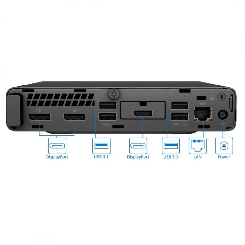 HP EliteDesk 705 G4 Mini PC - Ryzen 5 Pro 2400GE 16GB RAM 256GB SSD Reaconidicionado vista 2