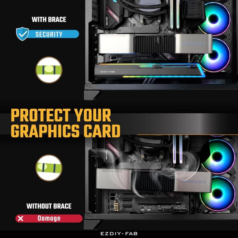 Soporte GPU Estabilizador EZDIY-FAB ARGB Negro vista 5