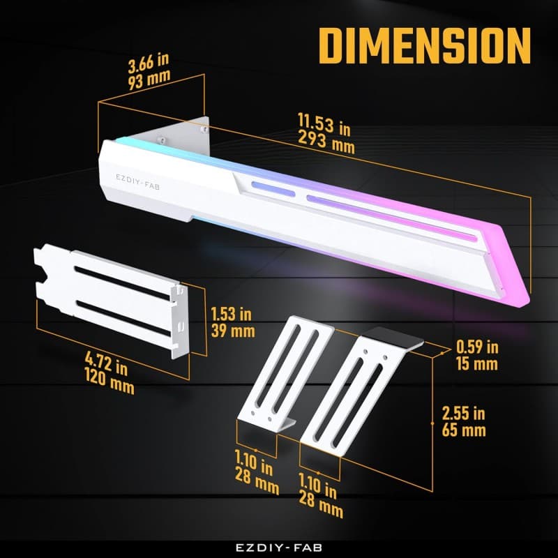Soporte GPU EZDIY-FAB White Tipo Deslizante ARGB vista 2