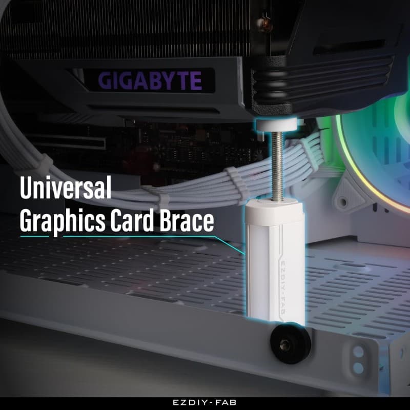 Soporte GPU EZDIY-FAB Ajustable Blanco vista 2