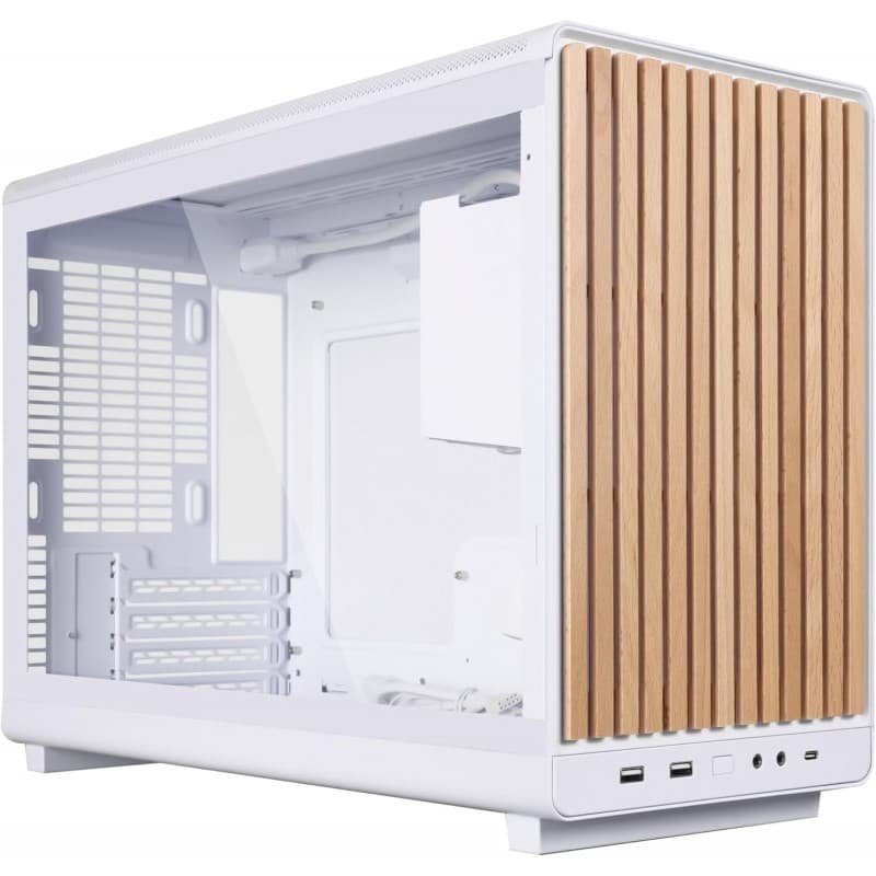 Gabinete Lian Li A3 Glass Wood Micro-ATX Blanco