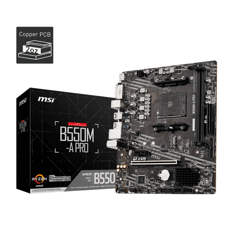 Placa Madre MSI PRO B550M-A PRO AM4 Micro ATX DDR4 B550