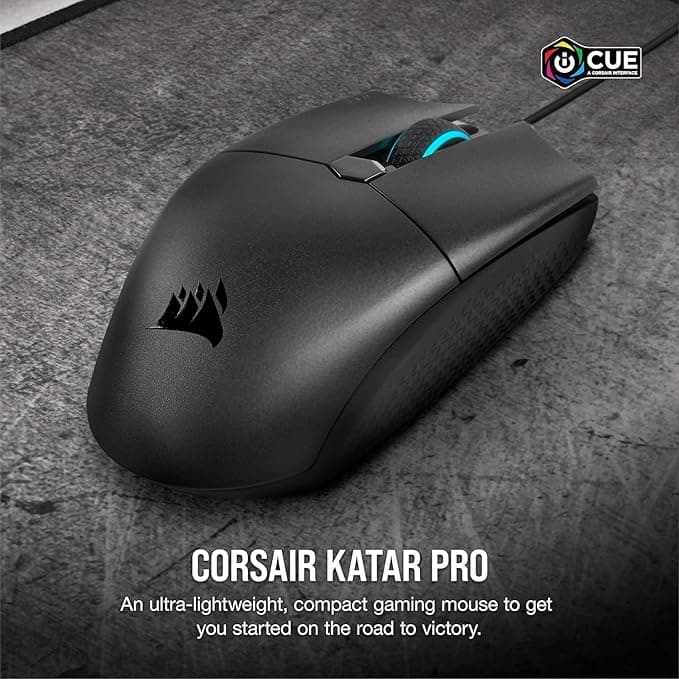 Mouse Gamer Corsair KATAR PRO — Ultraligero 69 g, 12.400 DPI, RGB vista 2