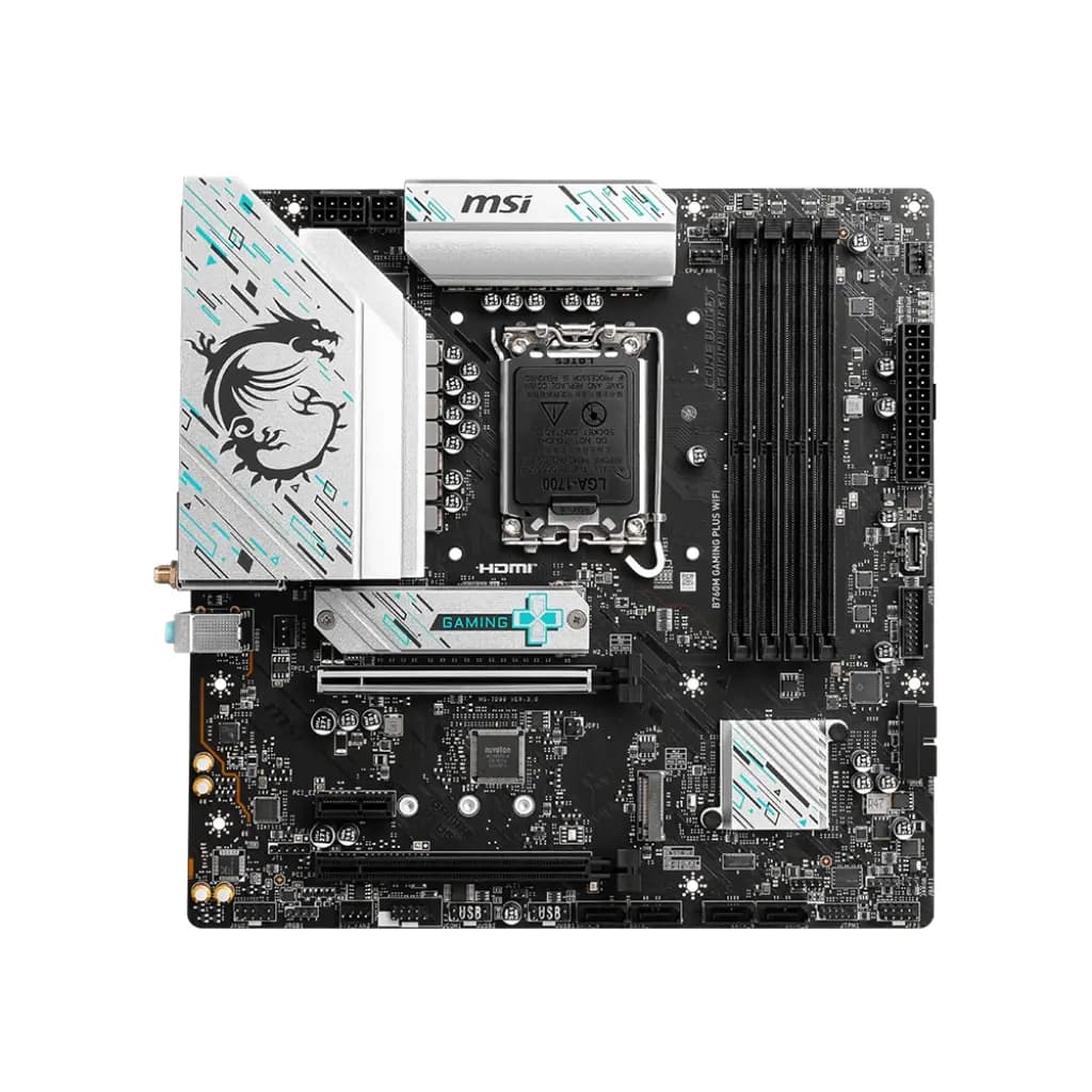 Placa Madre MSI B760M Gaming Plus WIFI DDR5 LGA 1700 WiFi 6E M.2 m-ATX vista 2