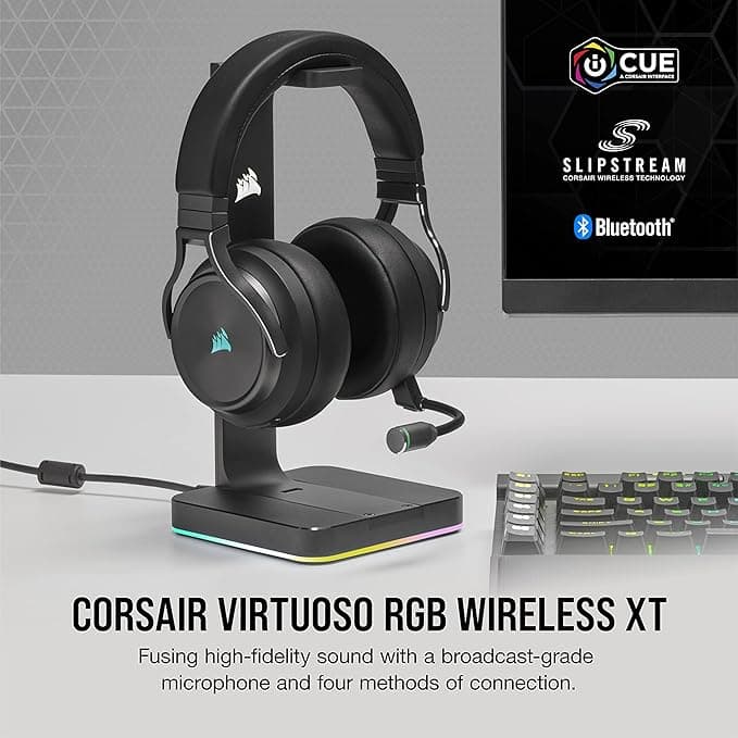 Corsair VIRTUOSO RGB Wireless XT Slate – Auriculares Gaming Hi-Fi vista 2
