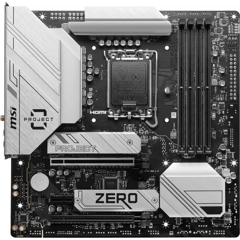 Placa Madre MSI B760M Project Zero WiFi 6E DDR5 LGA1700 mATX Back Connect