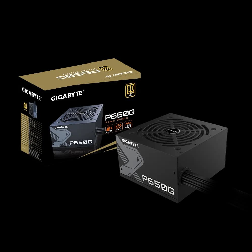 Fuente de Poder Gigabyte P650G 650W 80+ Gold – ATX / Cables Planos Negros