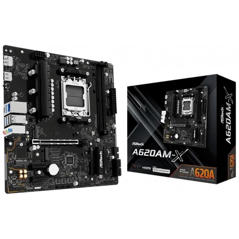 Placa Madre ASRock A620AM-X AM5 DDR5 Micro ATX PCIe 4.0 2.5G LAN