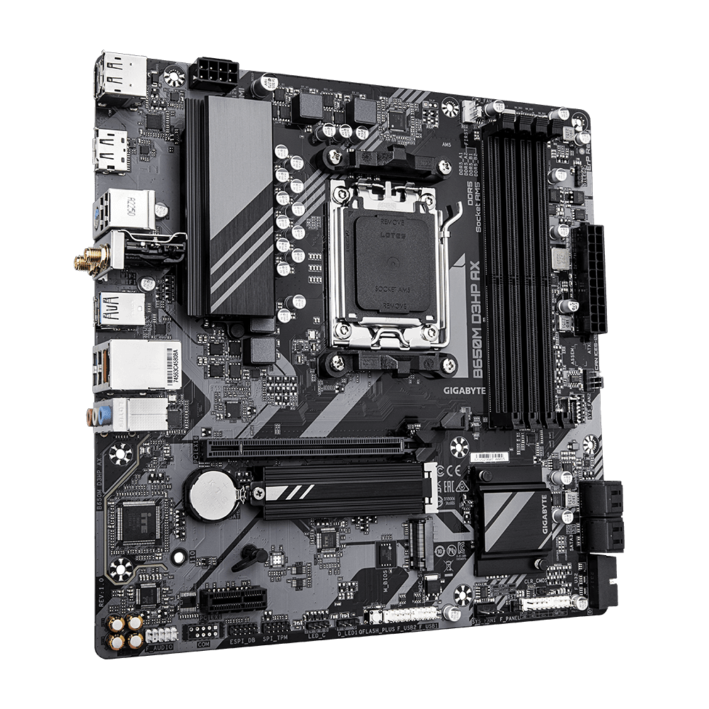 Placa Madre Gigabyte B650M D3HP AX AM5 DDR5 WiFi 6E Micro-ATX vista 3