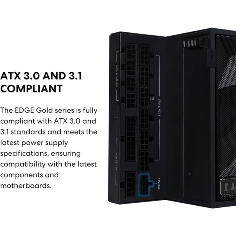 Fuente de Poder Lian Li Edge 1200W 80+ Gold Full Modular ATX 3.1 vista 3