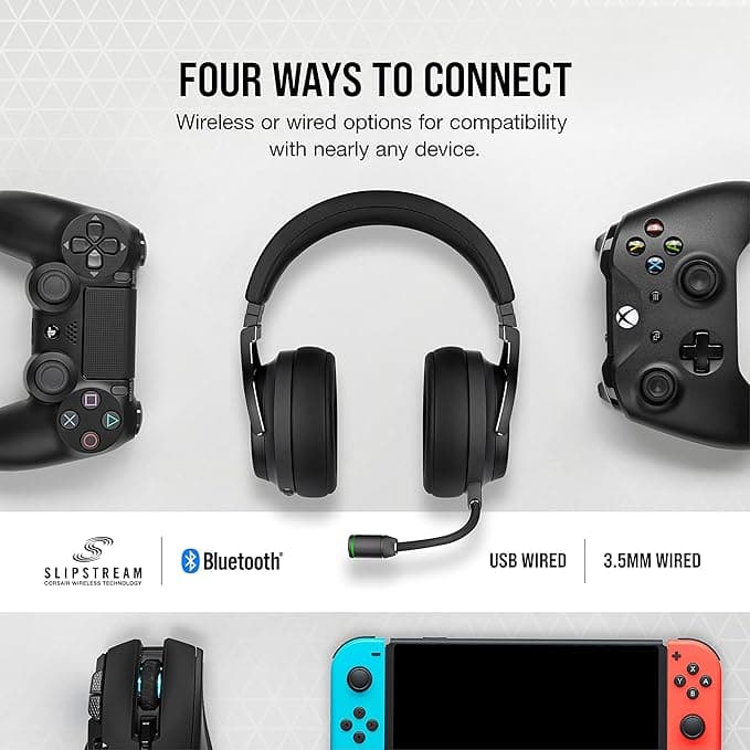 Corsair VIRTUOSO RGB Wireless XT Slate – Auriculares Gaming Hi-Fi vista 4