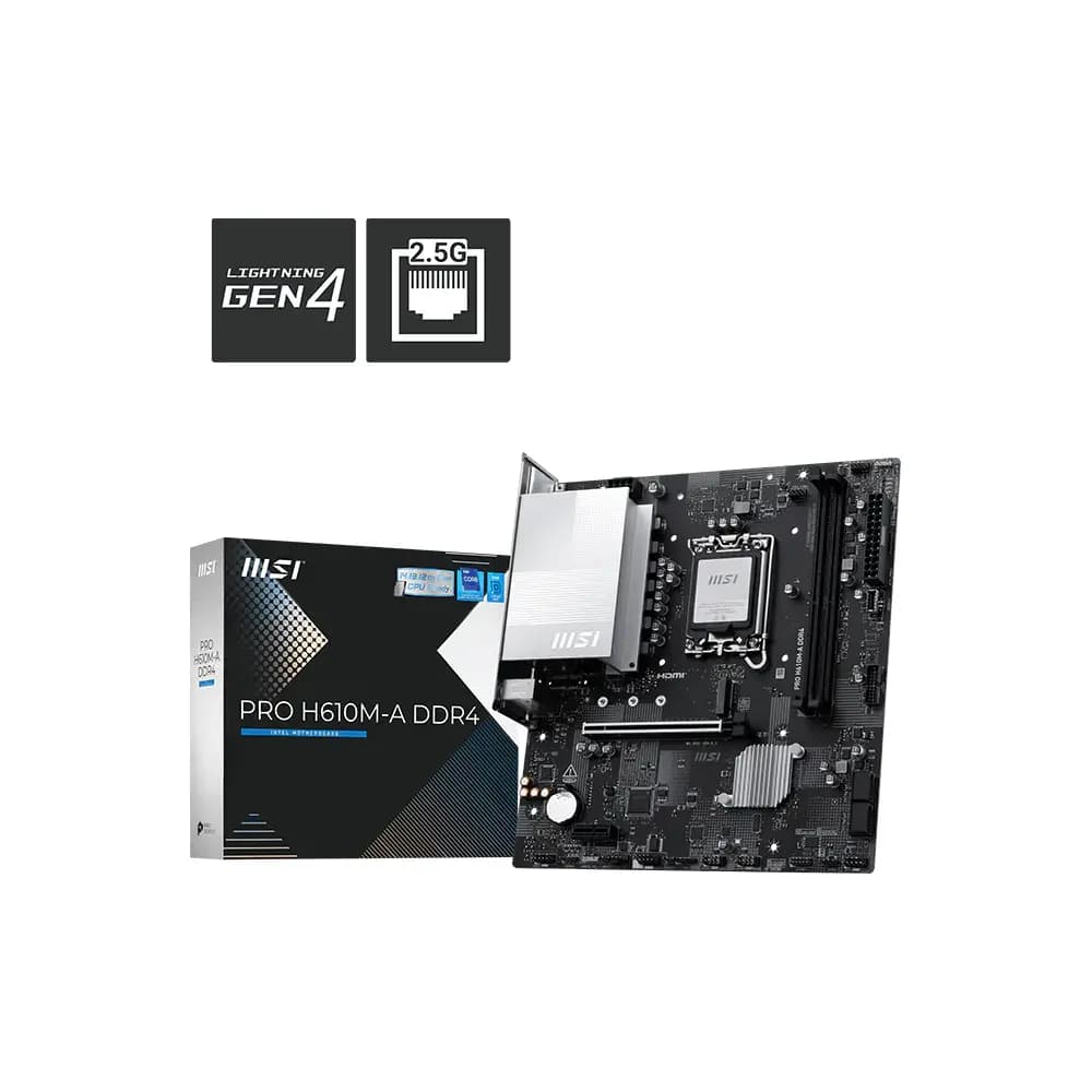 Placa Madre MSI PRO H610M-A DDR4 LGA 1700 M.2 HDMI DisplayPort m-ATX vista 1