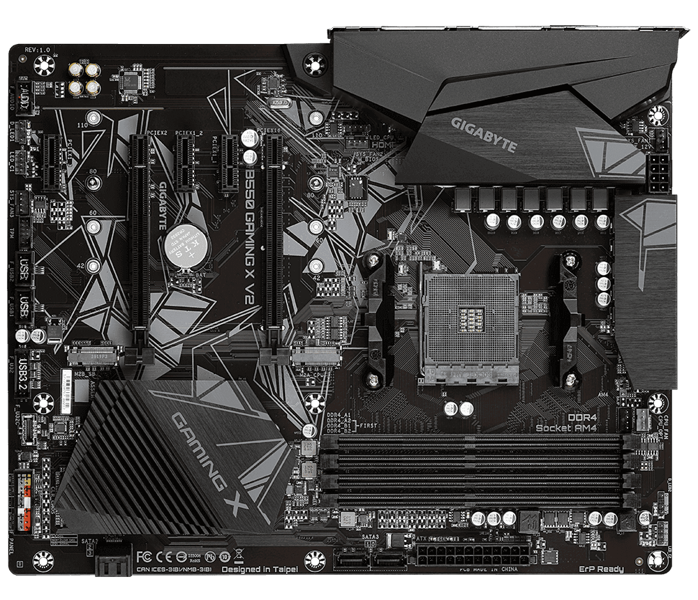 Placa Madre Gigabyte B550 Gaming X V2 AM4 ATX DDR4 PCIe 4.0 M.2 vista 3