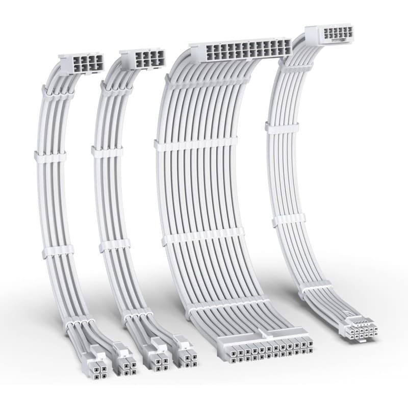 Kit Extensión Cables PSU EZDIY-FAB 12V-HPWR Blanco 300mm
