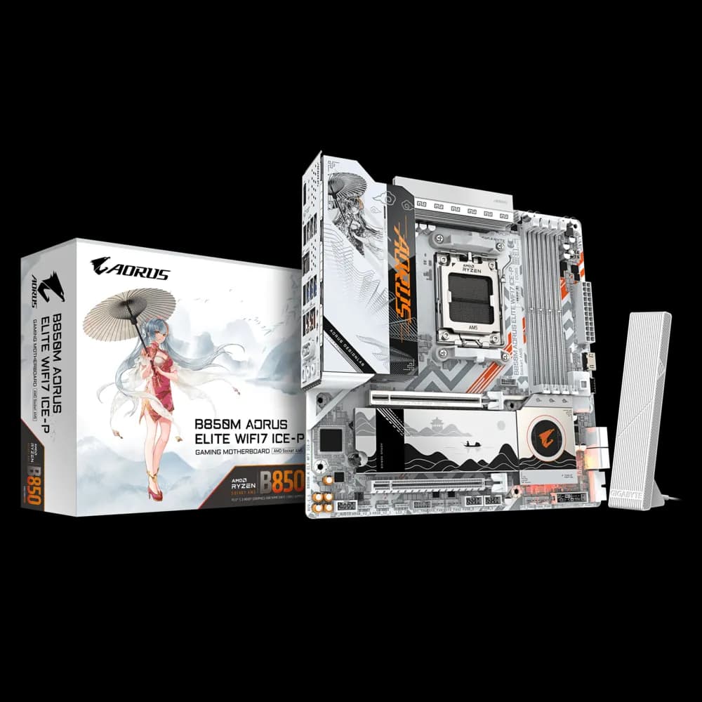 Placa Madre Gigabyte B850M AORUS ELITE WIFI7 ICE-P – AM5 / DDR5 / PCIe 5.0 / Wi-Fi 7