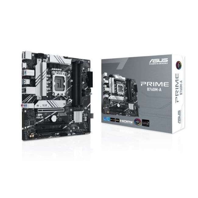 Placa Madre ASUS PRIME B760M-A DDR5 LGA 1700 M.2 HDMI DisplayPort m-ATX