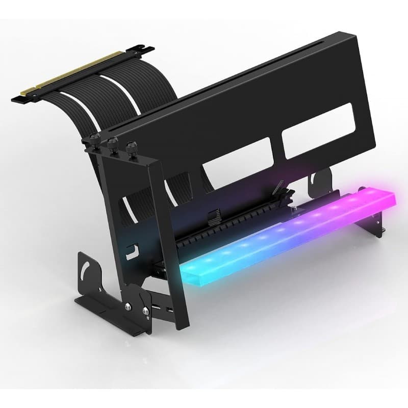 Soporte GPU Vertical EZDIY-FAB RGB All Black PCIe 4.0 Ajustable