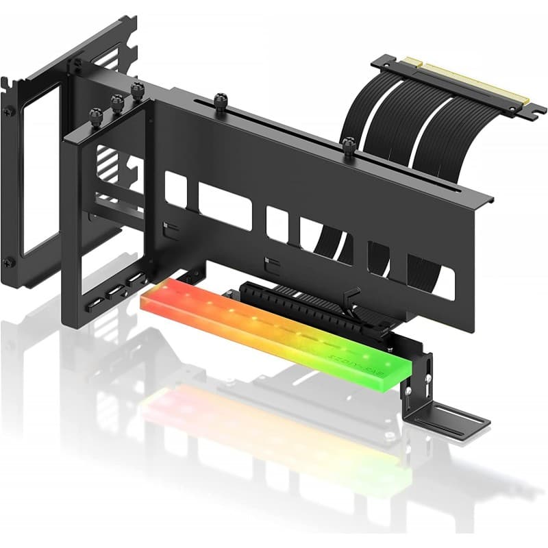 Soporte Vertical GPU EZDIY-FAB PCIe 4.0 Negro con LED ARGB