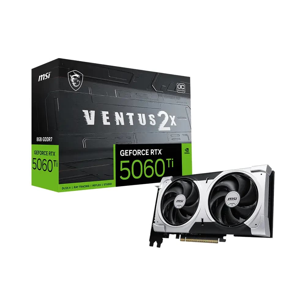 Tarjeta de Video MSI Ventus 2X OC Plus GeForce RTX 5060 Ti 8GB GDDR7 PCIe 5.0 vista 1
