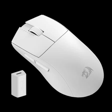 Mouse Gamer Redragon King Pro M916 Wireless – 4K Hz, Ultra Ligero 49g, Sensor Pixart 3395 – Blanco