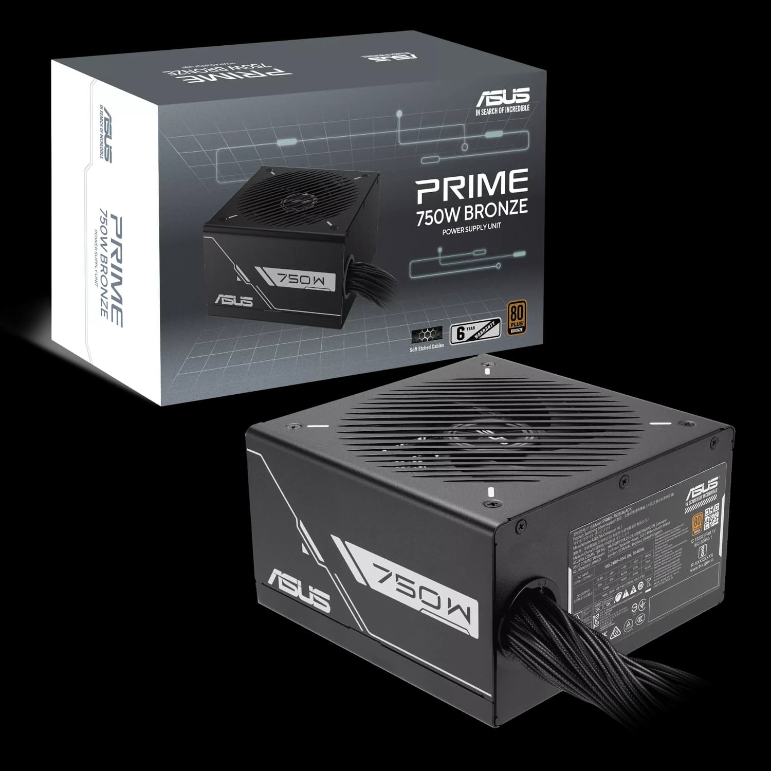 Fuente de Poder ASUS Prime 750B 750W 80 Plus Bronze ATX No Modular