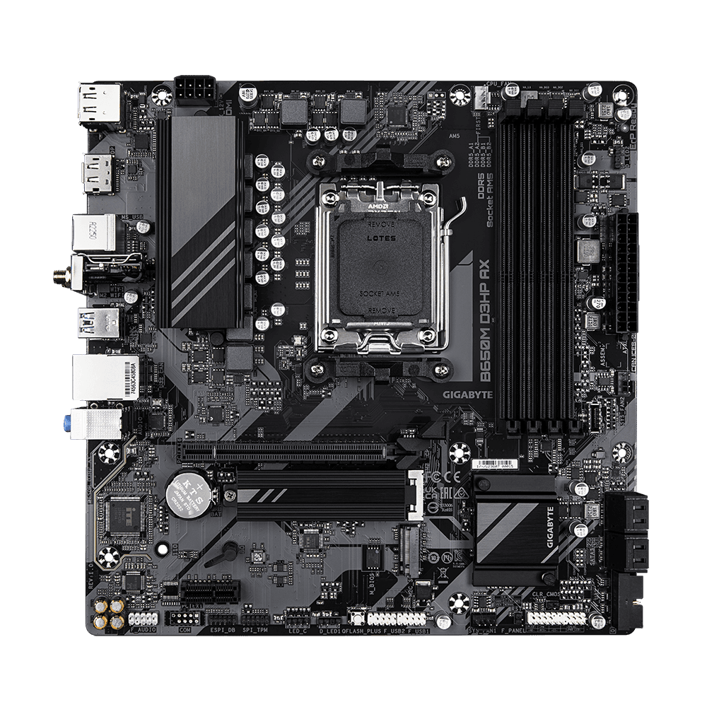 Placa Madre Gigabyte B650M D3HP AX AM5 DDR5 WiFi 6E Micro-ATX vista 2