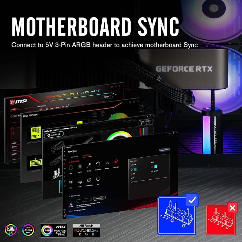 EZDIY-FAB Soporte GPU RGB 5V - Estabilizador de Tarjeta Gráfica vista 5