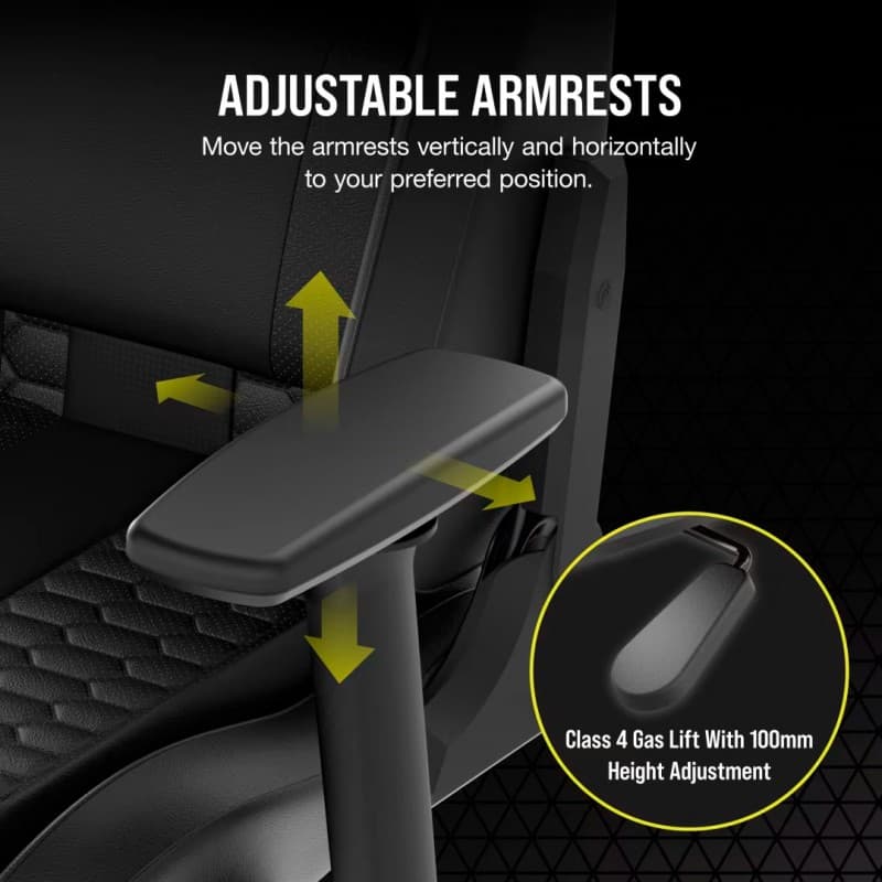 Silla Gamer Corsair TC100 Relaxed Polipiel Negro vista 4