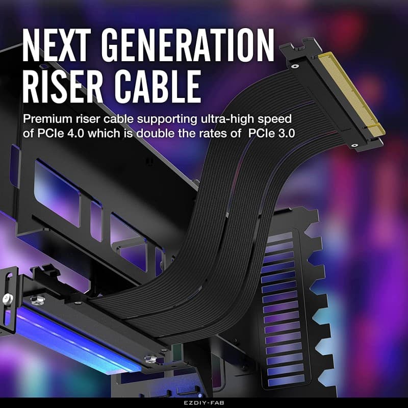Soporte Vertical GPU EZDIY-FAB PCIe 4.0 Negro con LED ARGB vista 3