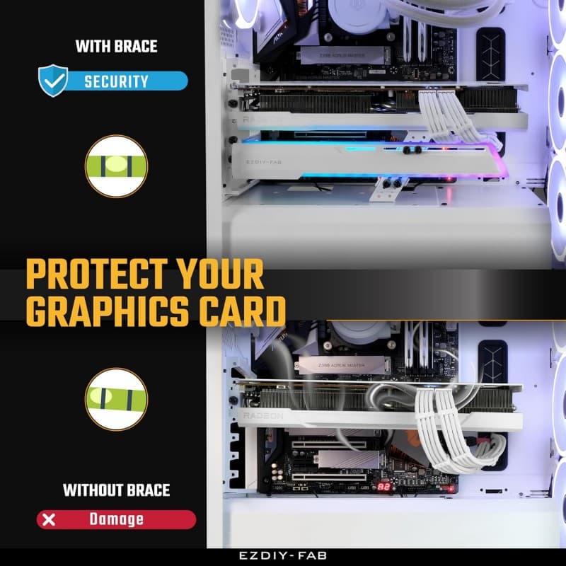 Soporte GPU EZDIY-FAB White Tipo Deslizante ARGB vista 5
