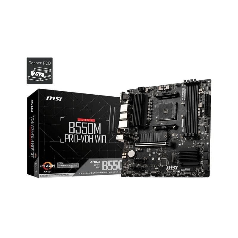 Placa Madre MSI B550M PRO-VDH WIFI AM4 DDR4 Micro ATX M.2 WiFi