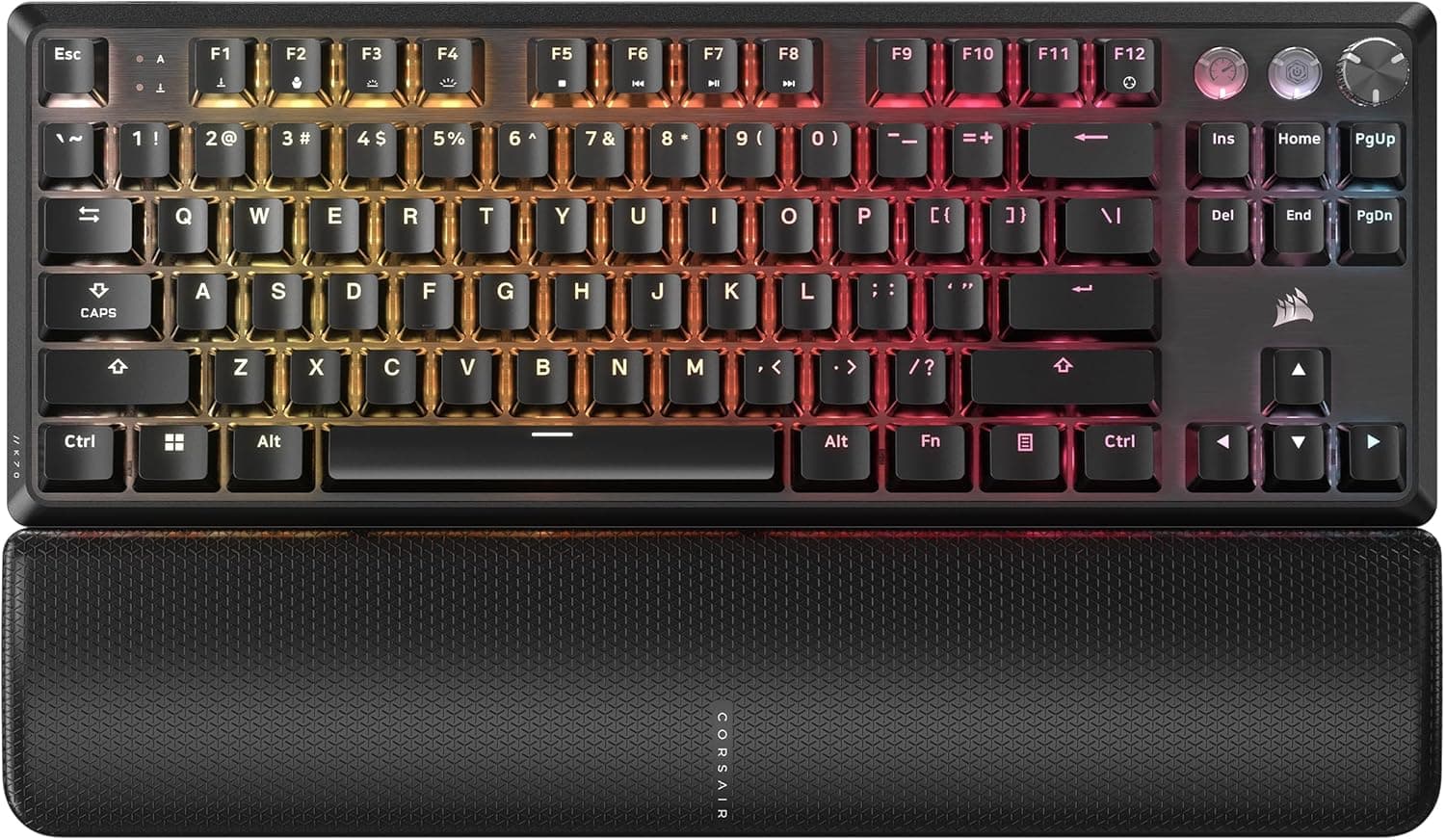 Teclado Gamer Corsair K70 PRO TKL RGB — Hall Effect MGX Hyperdrive, Rapid Trigger, 8000Hz, Negro