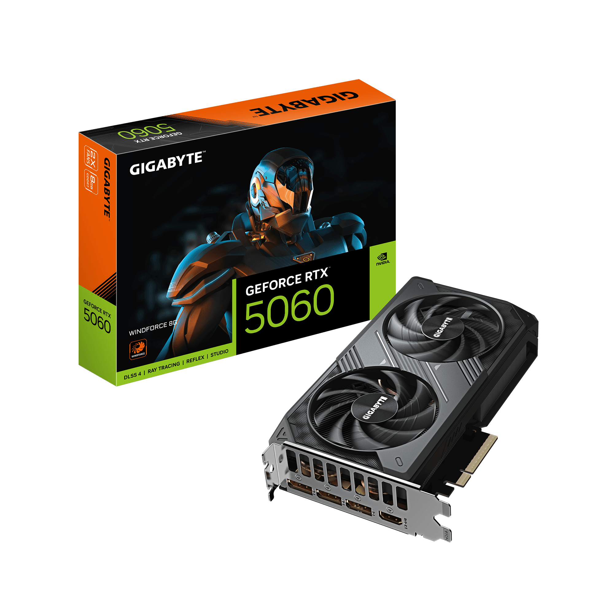 Tarjeta de video GIGABYTE RTX 5060 WINDFORCE 8GB GDDR7