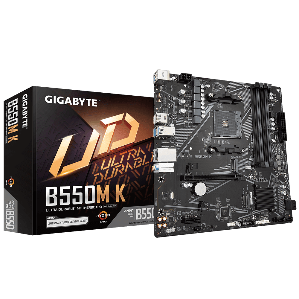 Placa Madre Gigabyte B550M K AM4 Micro-ATX DDR4 PCIe 4.0 M.2