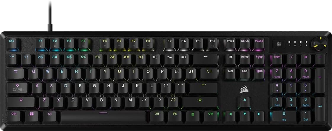 Teclado Mecánico Gamer Corsair K70 CORE RGB — MLX Red, Full Size, Negro
