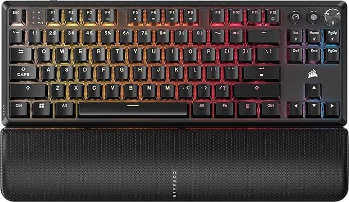 Teclado Mecánico Gamer CORSAIR K70 CORE TKL WIRELESS RGB — MLX Red v2, Inalámbrico, TKL Compacto