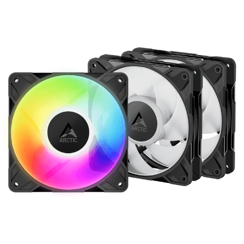 Ventiladores ARCTIC P12 Pro A-RGB Black 120mm PWM – Pack 3 Black