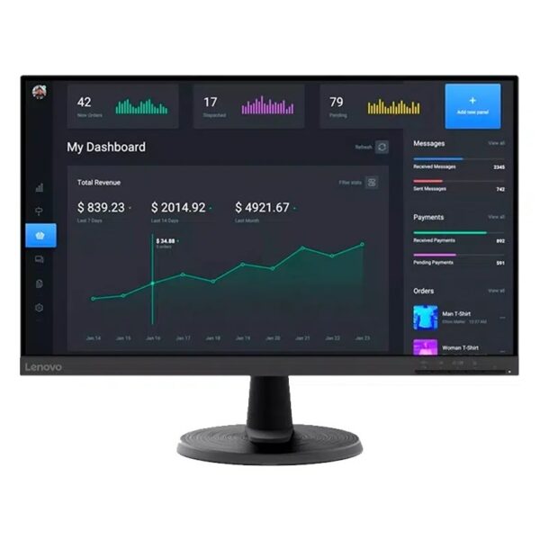 Monitor 23.8" (Plano) - Lenovo ThinkVision C24-40 - Full HD (1920x1080) - 7 ms - 60 Hz - Panel VA (Modelo: 63DCKAR6CL)