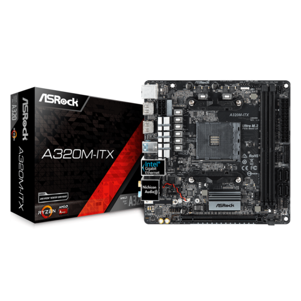 ASROCK A320M-ITX Mini-ITX AMD Ryzen 5000 DDR4 3200MHz SATA 6Gbps, 32GB de soporte.