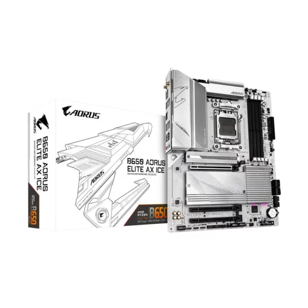 Placa Madre GIGABYTE B650 AORUS ELITE AX ICE, AMD AM5, 4xDDR5, Wi-Fi 6E, DP, HDMI, 3xM.2, ATX