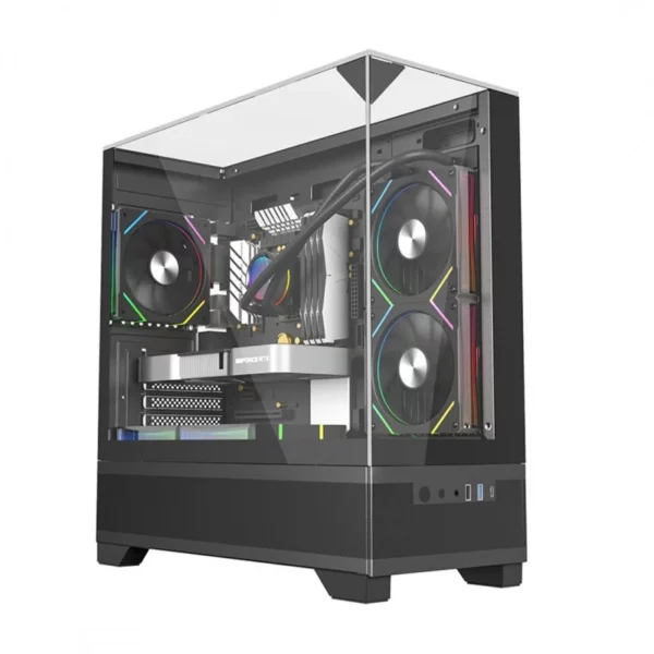 AIRFLOW MIRAGE BLACK 3X 120MM FAN AUTO RGB M-ATX 1X USB-C 1X USB 3.0 2X USB2.0 GPU 400MM