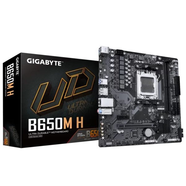 Placa Madre GIGABYTE B650M H – AM5, DDR5 7200+, PCIe 4.0, HDMI/DP, micro-ATX