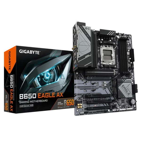 Placa Madre GIGABYTE B650 EAGLE AX – AM5, DDR5, PCIe 5.0, Wi-Fi 6E