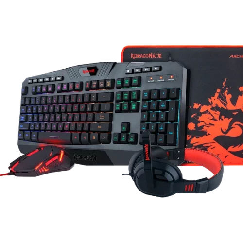 Kit Gamer 4 en 1 Redragon S101-BA - Mouse + Teclado + Audifonos + Mousepad