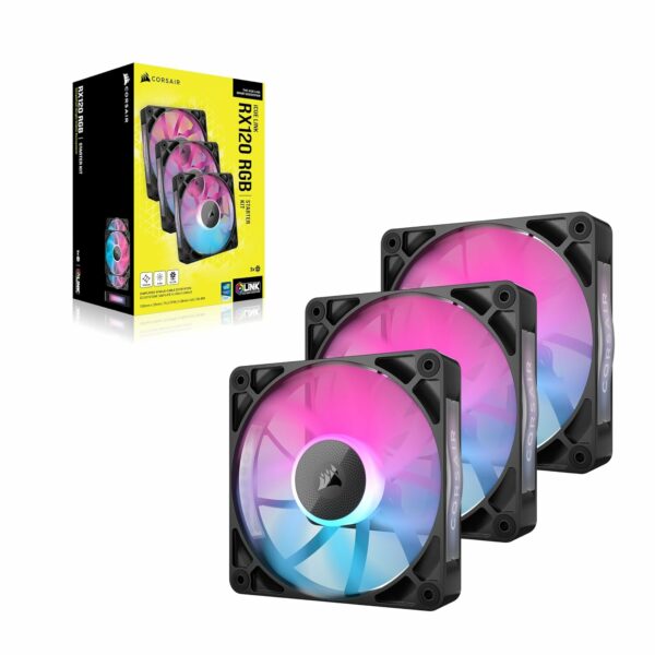 Kit de 3 ventiladores Corsair iCUE LINK RX120 RGB 120 mm PWM (CO-9051018-WW)