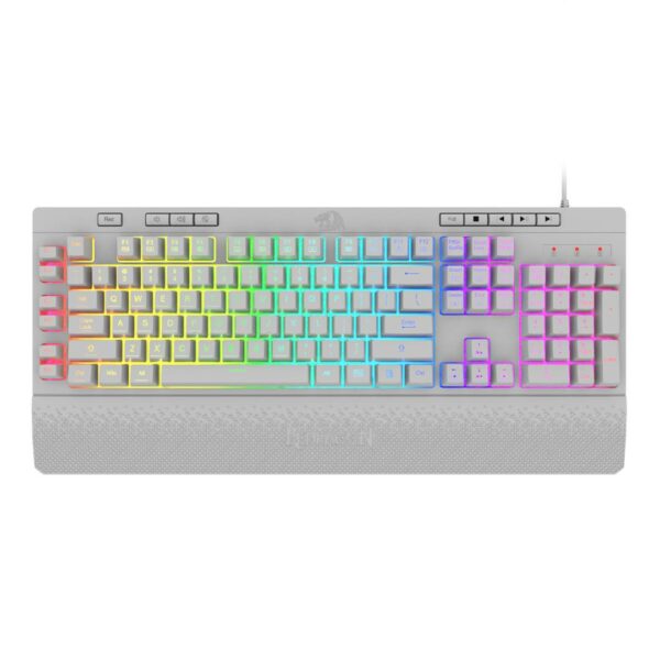 Teclado Gamer - Redragon Shiva K512W-RGB  - 100% FullSize (QWERTY + Numérico) - RGB - USB 2.0 - Español - Blanco