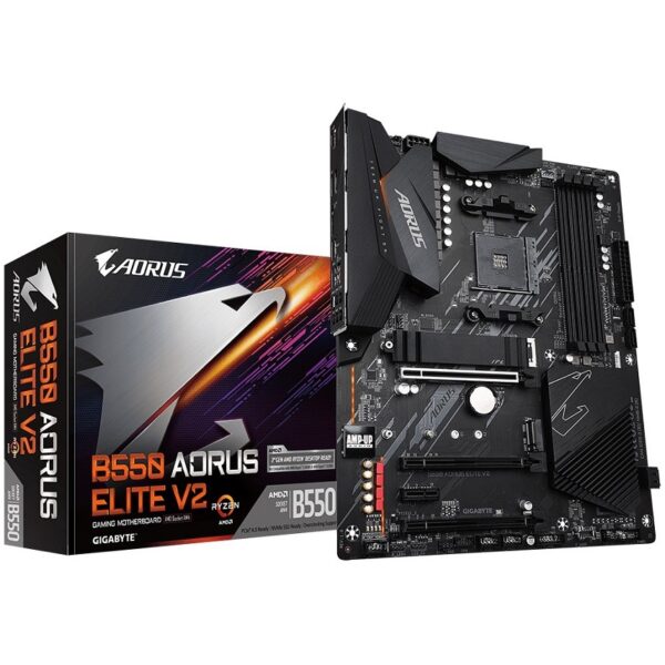 Placa Madre GIGABYTE B550 AORUS ELITE V2 – ATX, DDR4, PCIe 4.0, 2.5GbE LAN, RGB Fusion