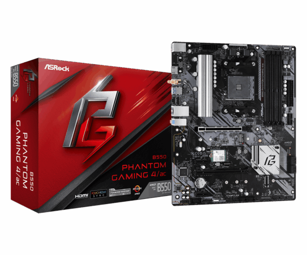 Placa Madre ASRock B550 PHANTOM GAMING 4/AC (ATX, WiFi, DDR4, AM4)