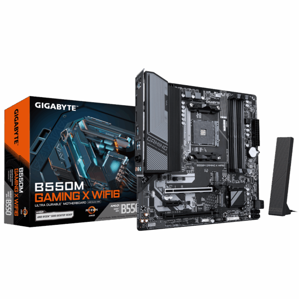 Placa Madre GIGABYTE B550M GAMING X WIFI6 – Micro ATX, DDR4, Wi-Fi 6, PCIe 4.0