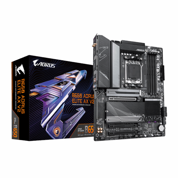 Placa Madre GIGABYTE B650 AORUS ELITE AX V2 – ATX, DDR5, PCIe 5.0, Wi-Fi 6E
